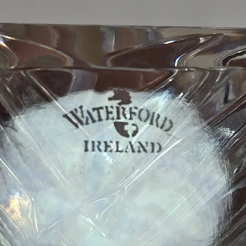 Waterford Crystal Pyramid Desk Clock Made in Ireland Cut Glass Roman Numeral 4
